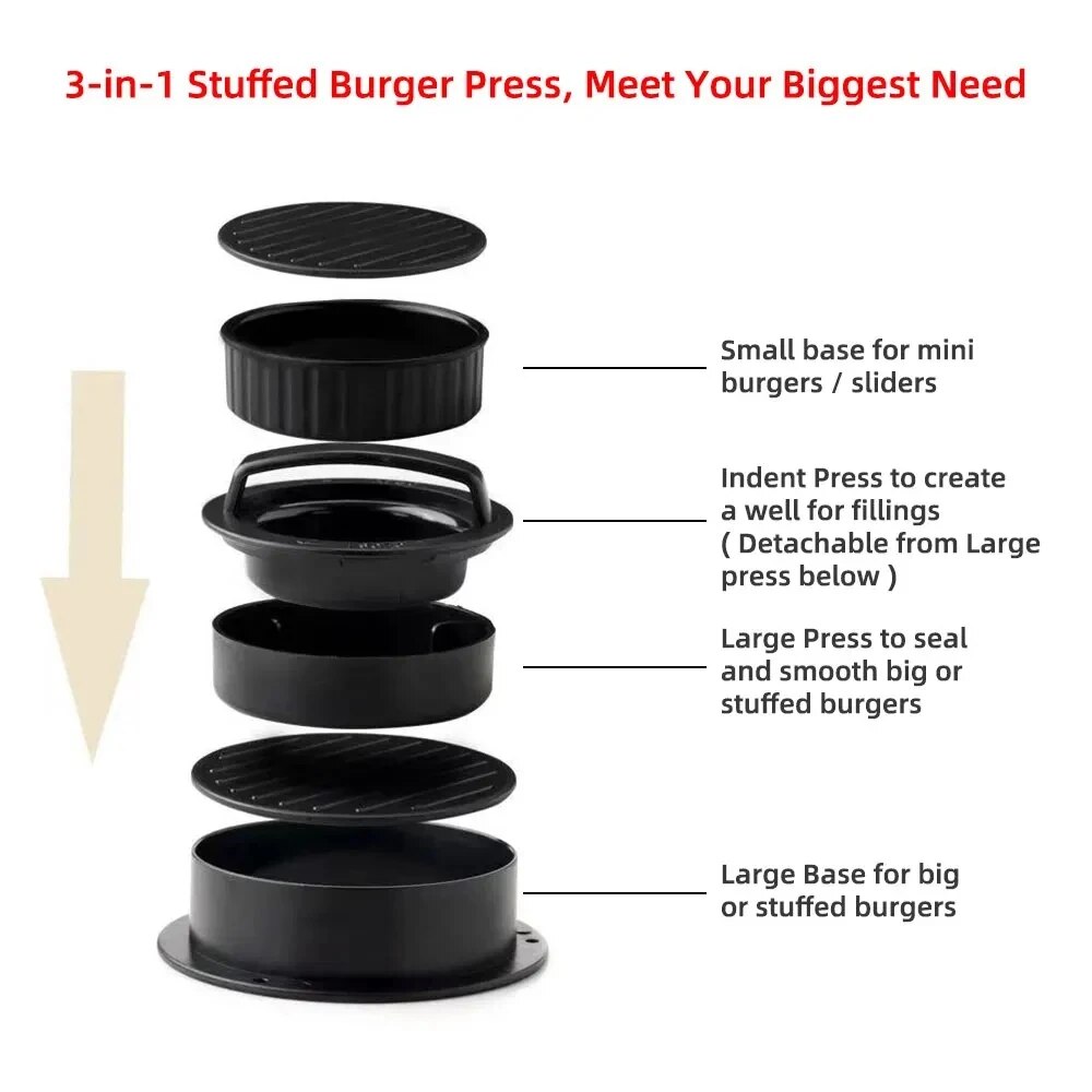 Round Hamburger Burger Press B - Hot Dog Press บทวิจารณ์และราคา