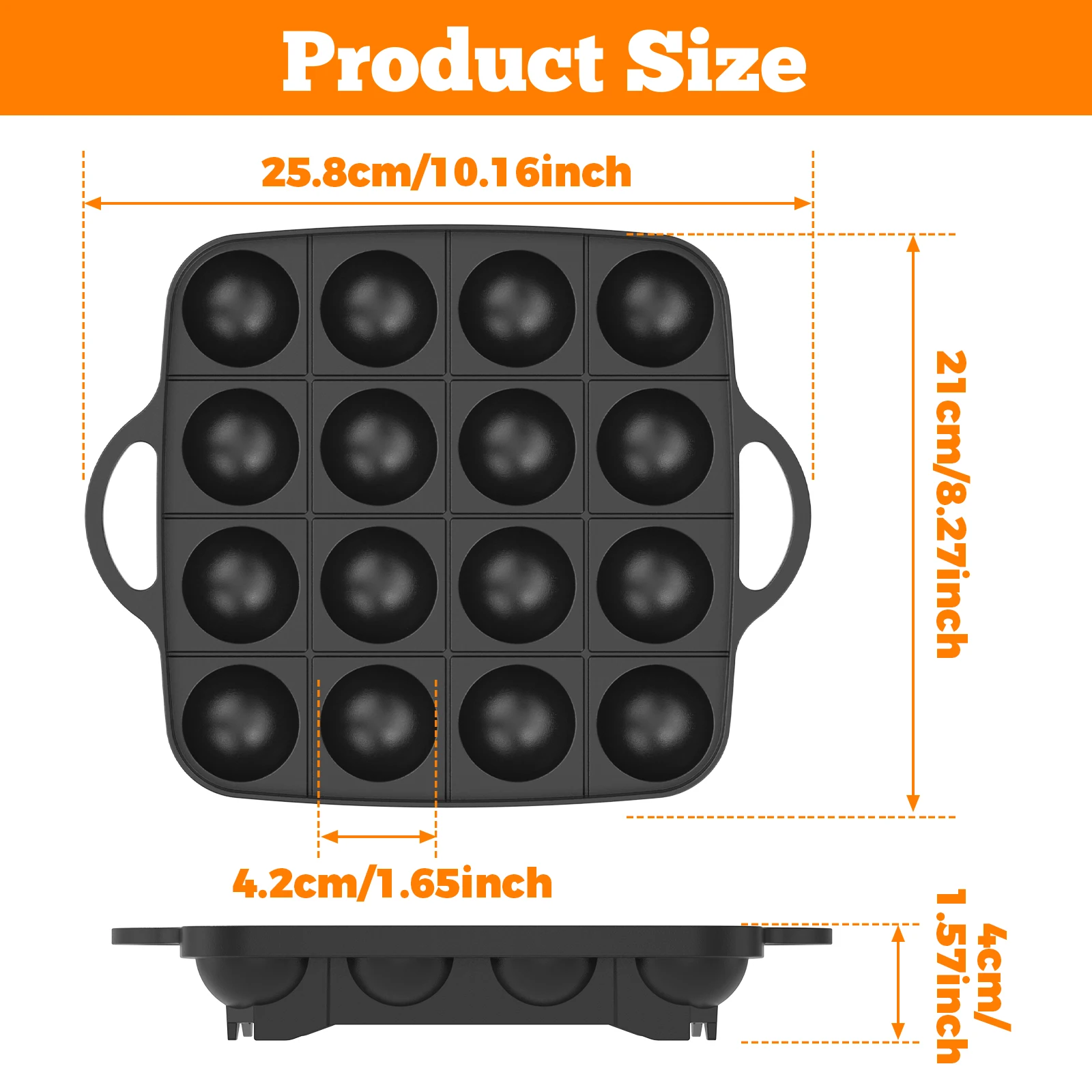16 Holes Takoyaki Pan Cast Alu - Takoyaki Grill Plate บทวิจารณ์และราคา