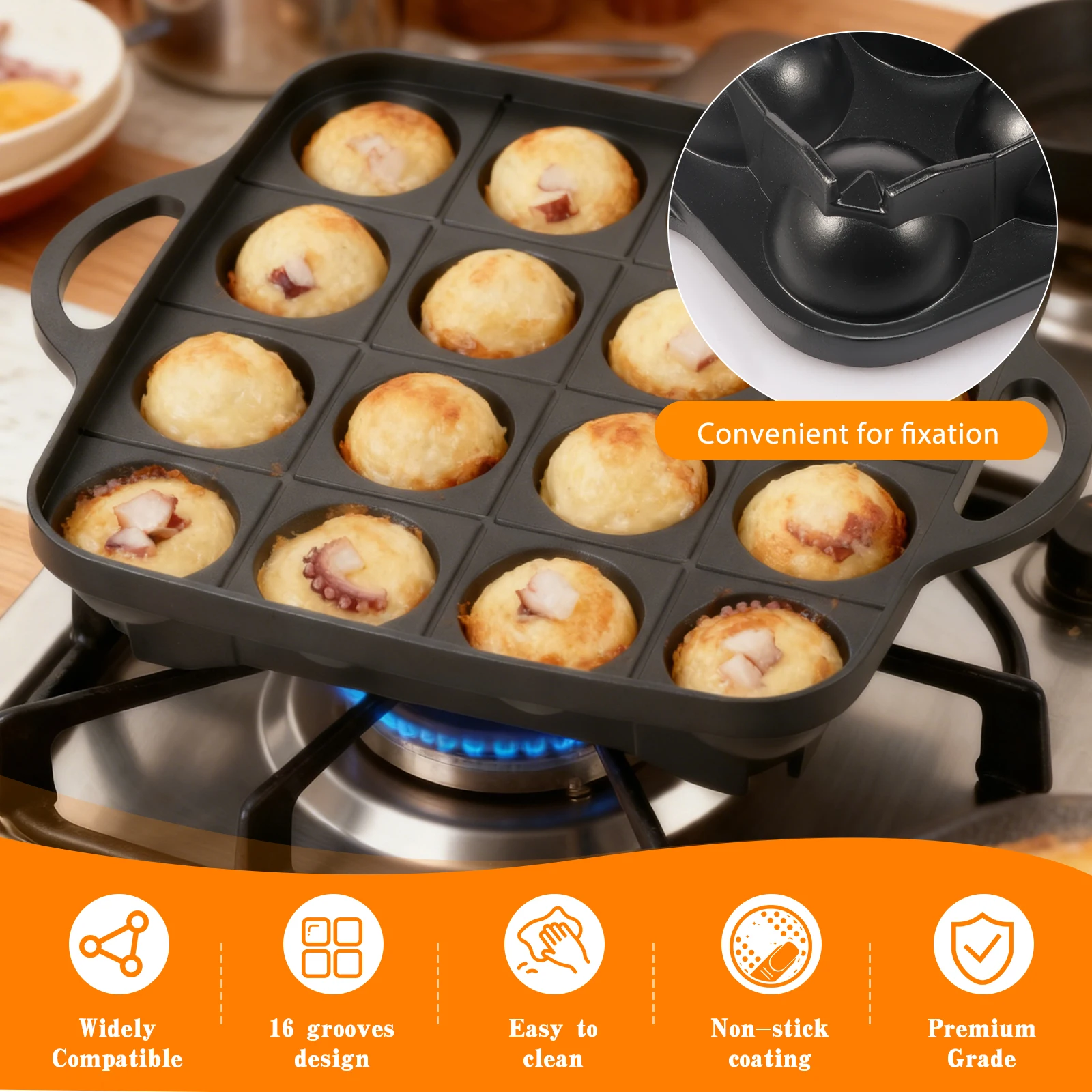 16 Holes Takoyaki Pan Cast Alu - Takoyaki Grill Plate บทวิจารณ์และราคา