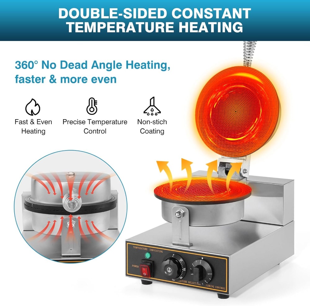 1200W Commercial Waffle Cone M - Waffle Cone Maker บทวิจารณ์และราคา