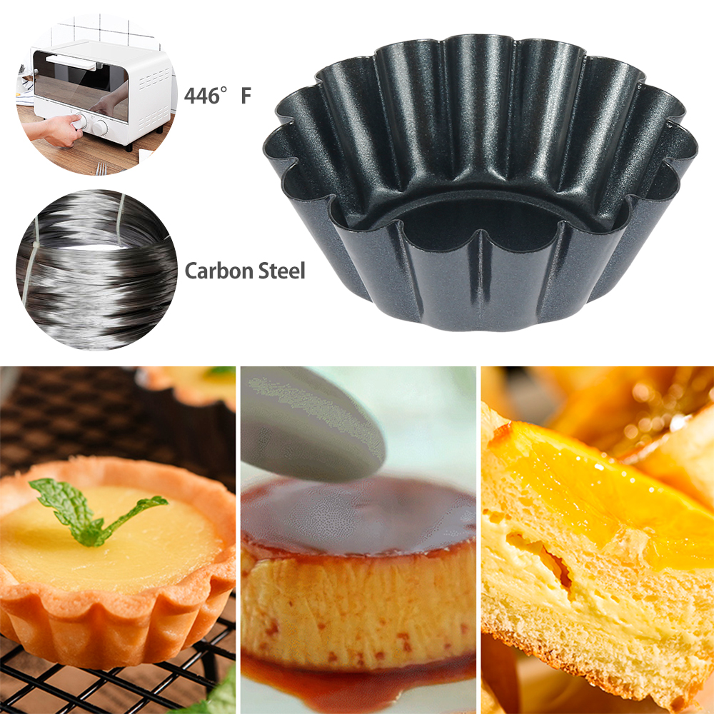 12Pcs Pan Mold Tart Quiche Fla - Egg Waffle Pan บทวิจารณ์และราคา