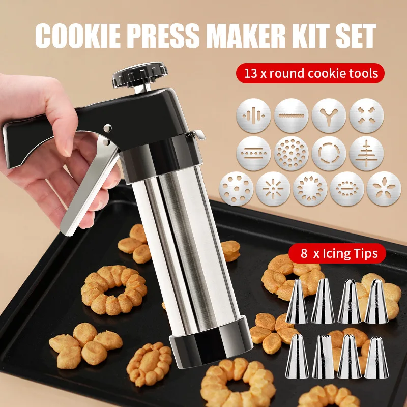 Cookie Press Gun Kit Stainless - Churros Maker Gun บทวิจารณ์และราคา