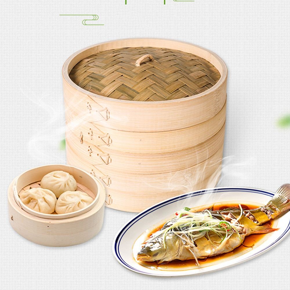 Chinese Steamer Bamboo Steamer - Bao Steamer Bamboo บทวิจารณ์และราคา