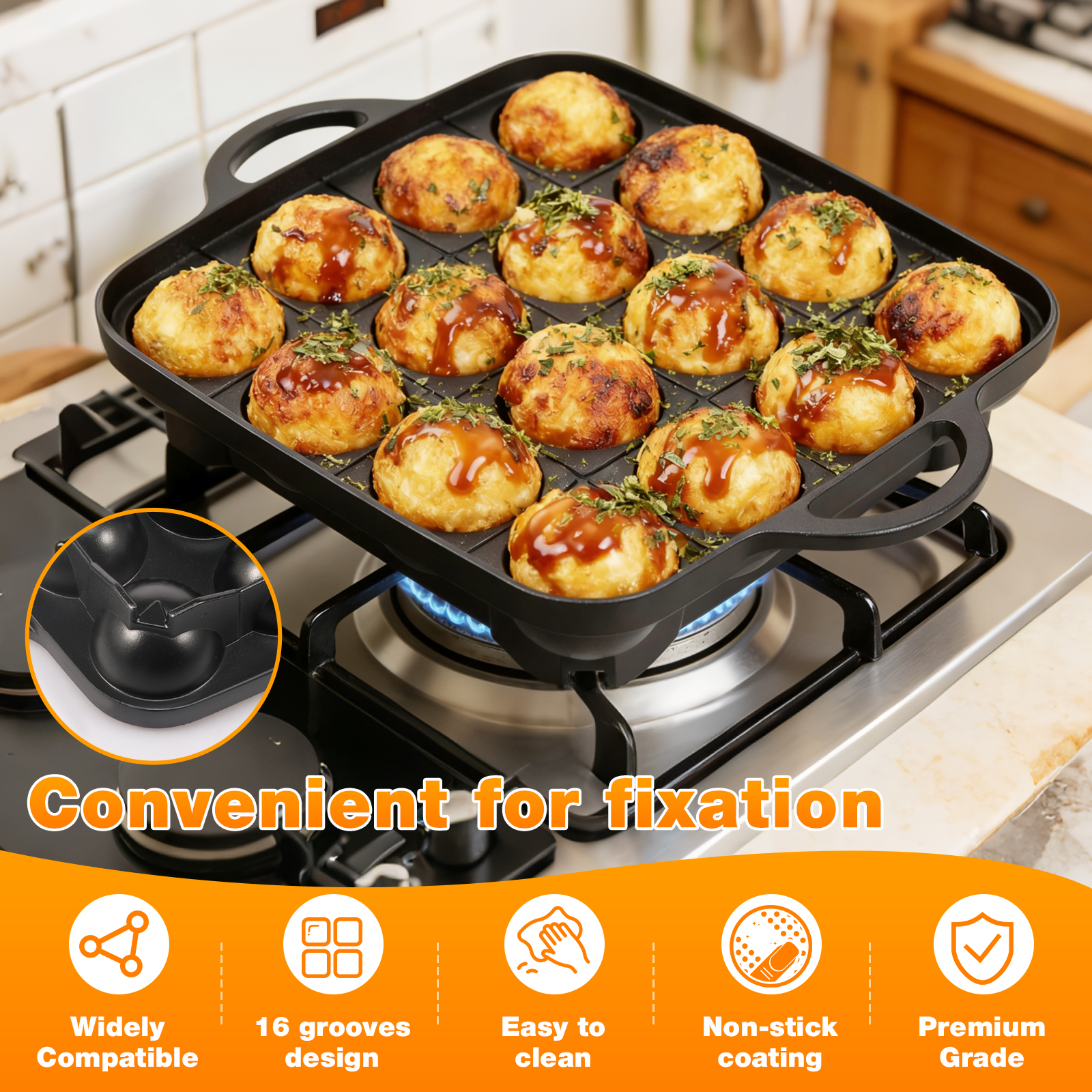 Takoyaki Pan 16 Hole Octopus B - Takoyaki Grill Plate บทวิจารณ์และราคา