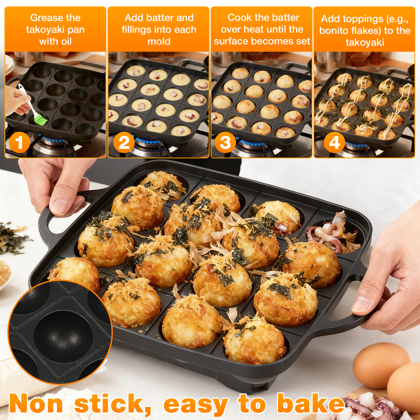Takoyaki Pan 16 Hole Octopus B - Takoyaki Grill Plate บทวิจารณ์และราคา