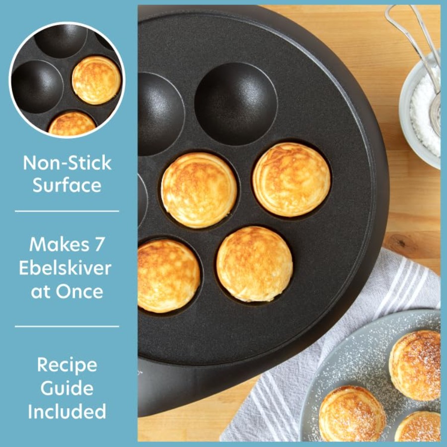 Ebelskiver Maker- Electric Non - Takoyaki Grill Plate บทวิจารณ์และราคา