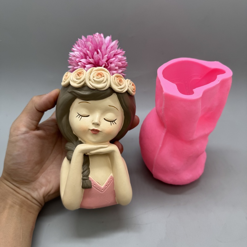 Cute girl flower pot silicone  - Potsticker Mold บทวิจารณ์และราคา