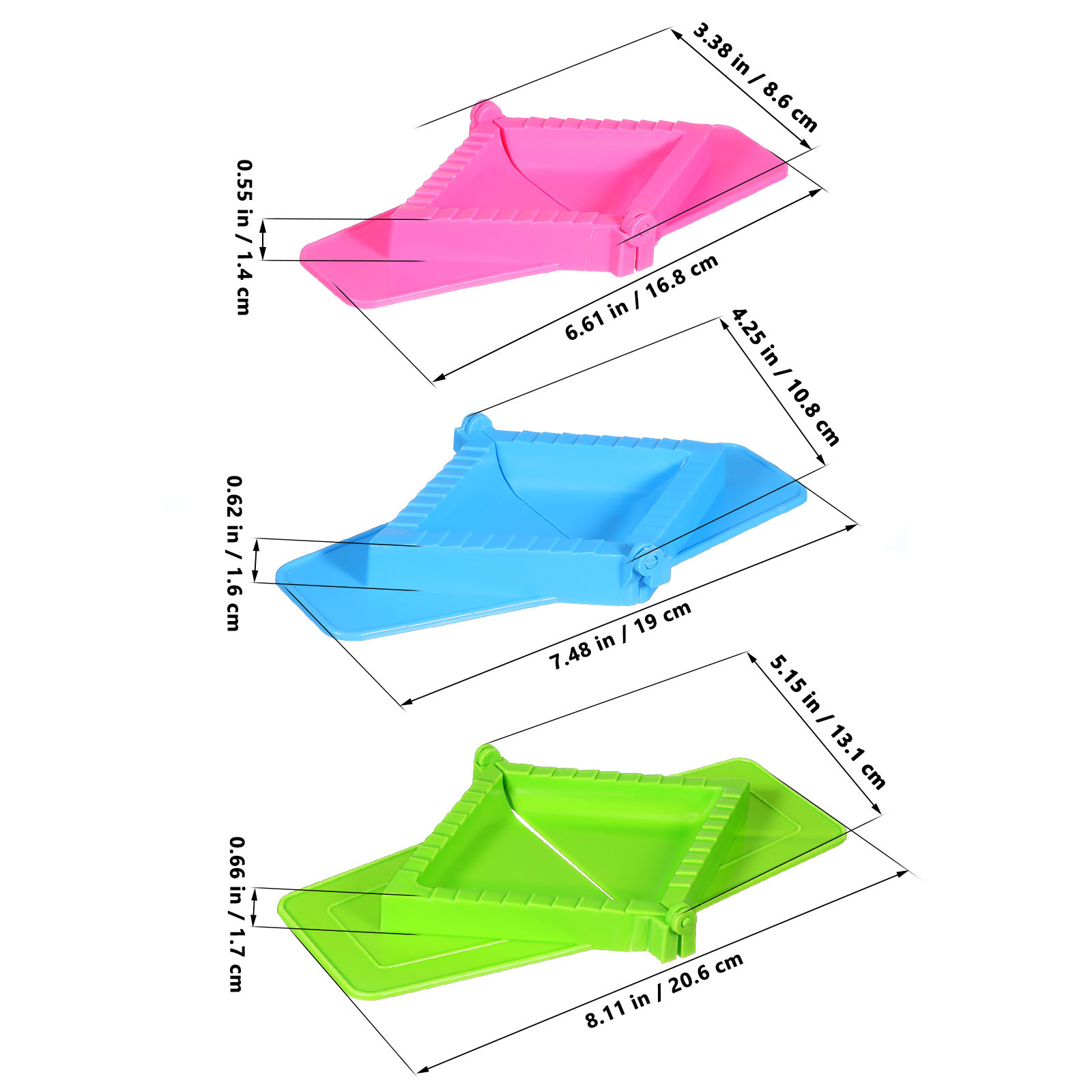 3Pcs Dumpling Mold Plastic Set - Dumpling Press Set บทวิจารณ์และราคา