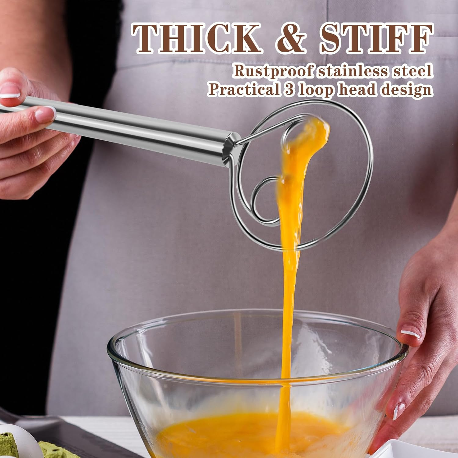 Danish Dough Whisk - Stainless - Danish Pancake Pan บทวิจารณ์และราคา