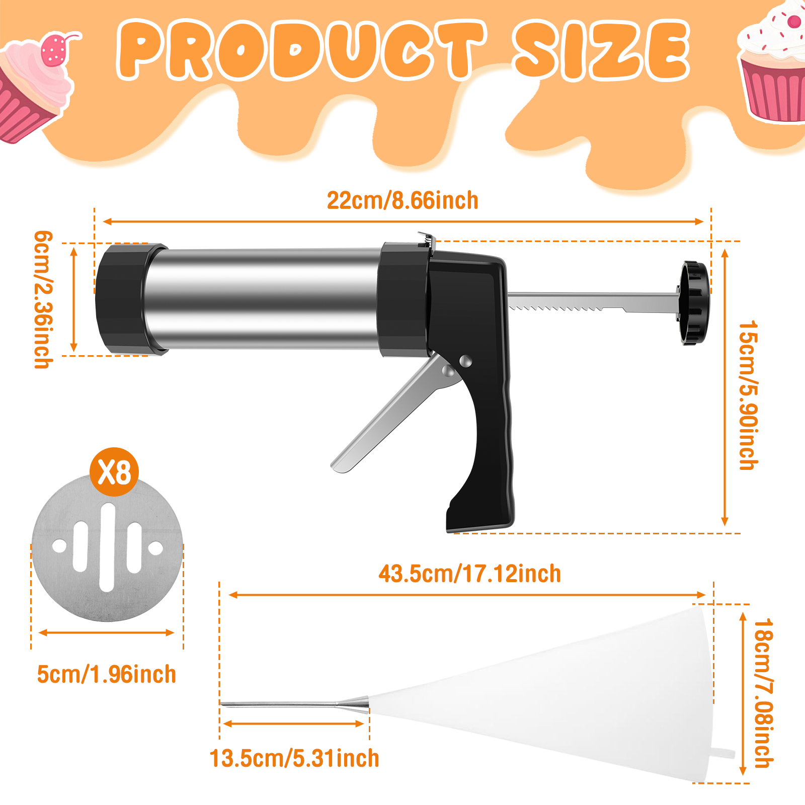 Stainless Steel Cookie Gun Chu - Churros Maker Gun บทวิจารณ์และราคา