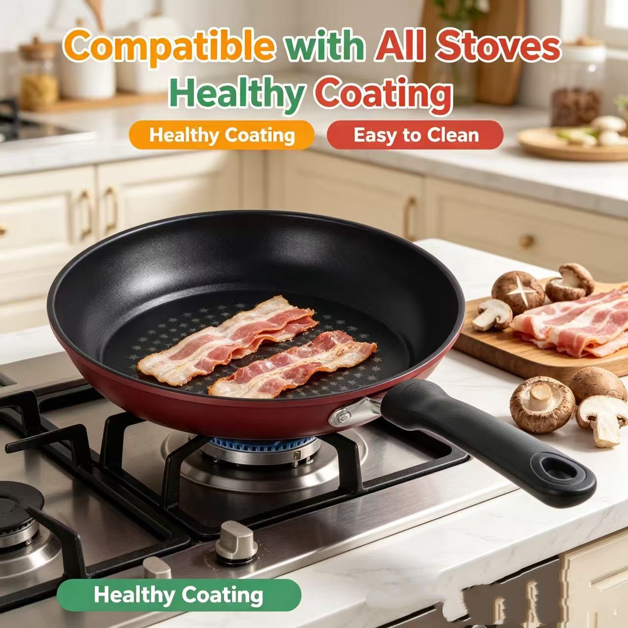 Premium Granite Non Stick Fryi - Egg Waffle Pan บทวิจารณ์และราคา