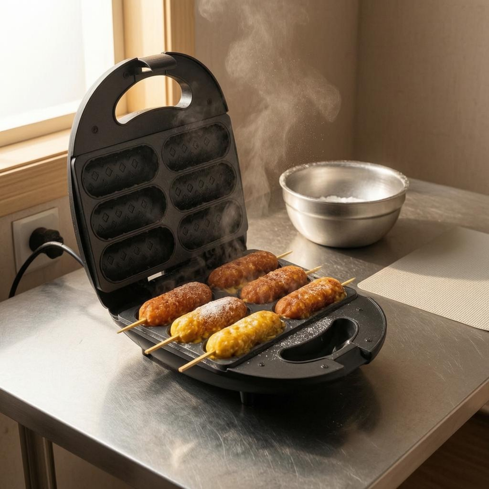 Corn Dog Maker Double-Sided He - Corn Dog Stick บทวิจารณ์และราคา
