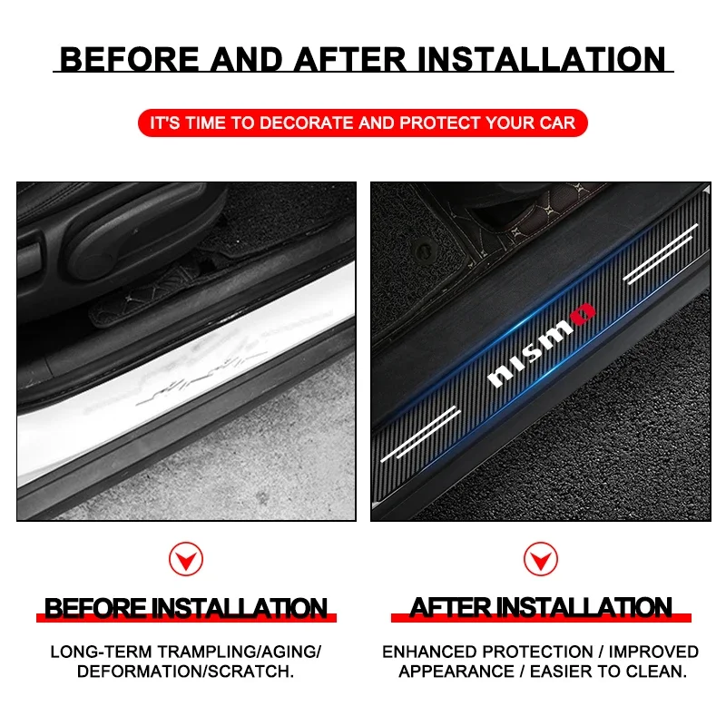 4Pcs Car Door Threshold Carbon - Crepe Pan Carbon บทวิจารณ์และราคา