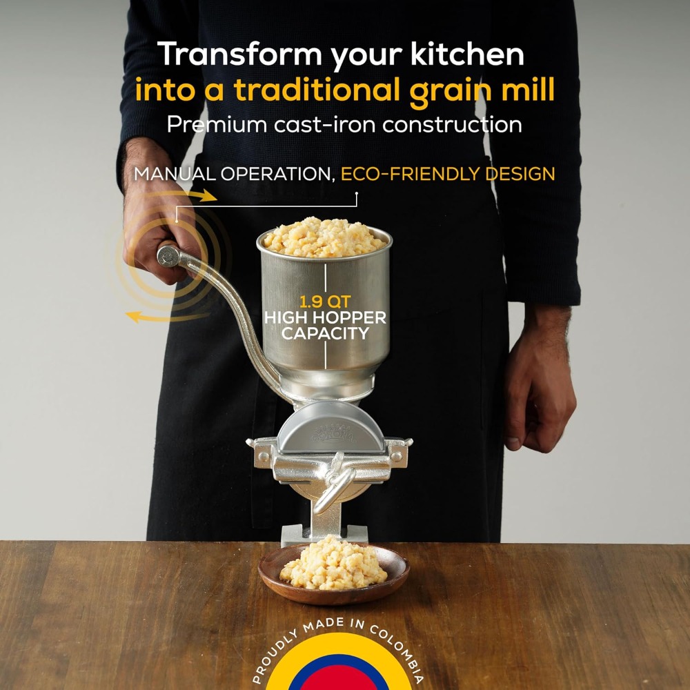 Manual Grain Mill for Corn, Wh - Cast Iron Corn บทวิจารณ์และราคา