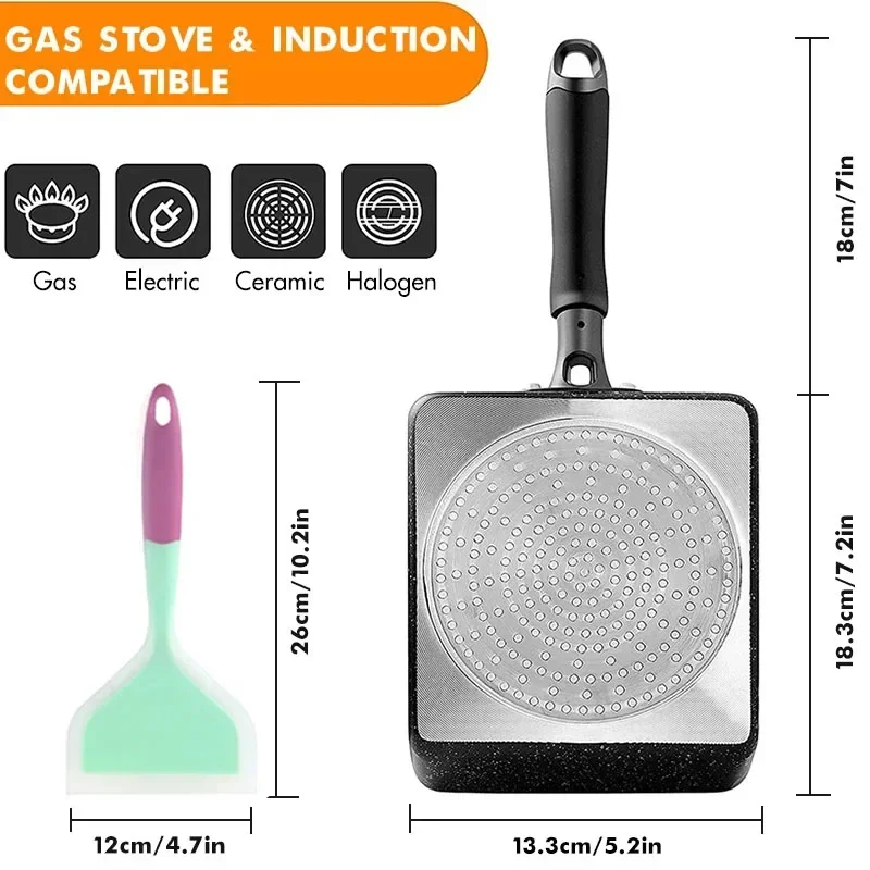 Japanese Omelette Pan / Tamago - Okonomiyaki Spatula บทวิจารณ์และราคา