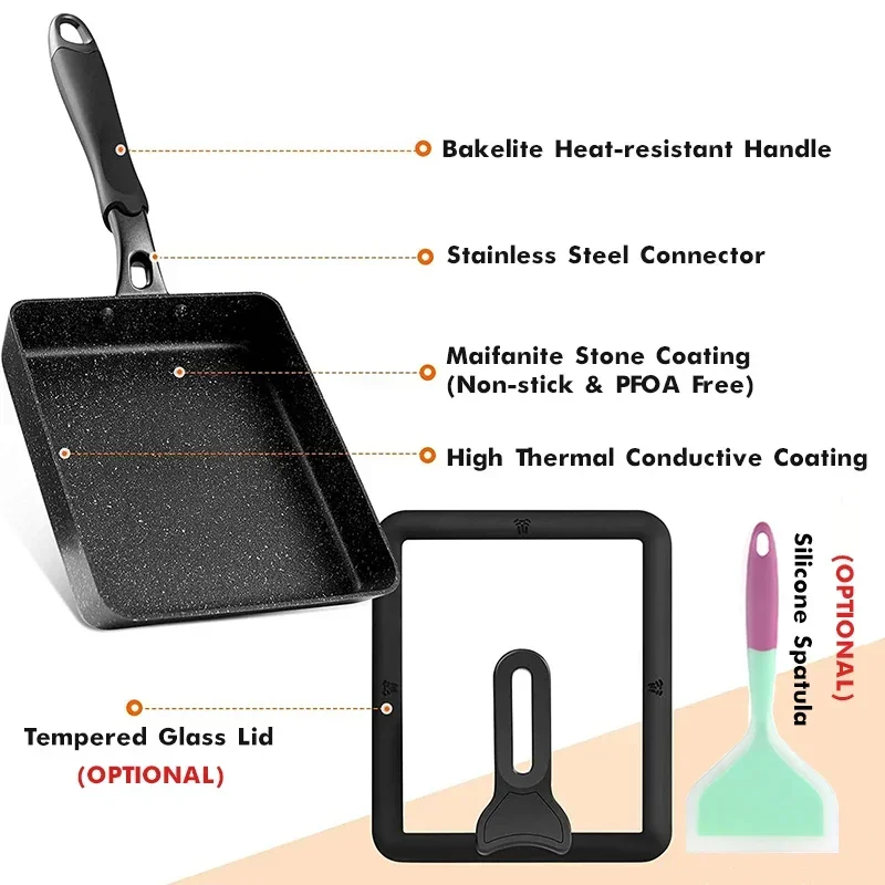 Japanese Omelette Pan / Tamago - Okonomiyaki Spatula บทวิจารณ์และราคา