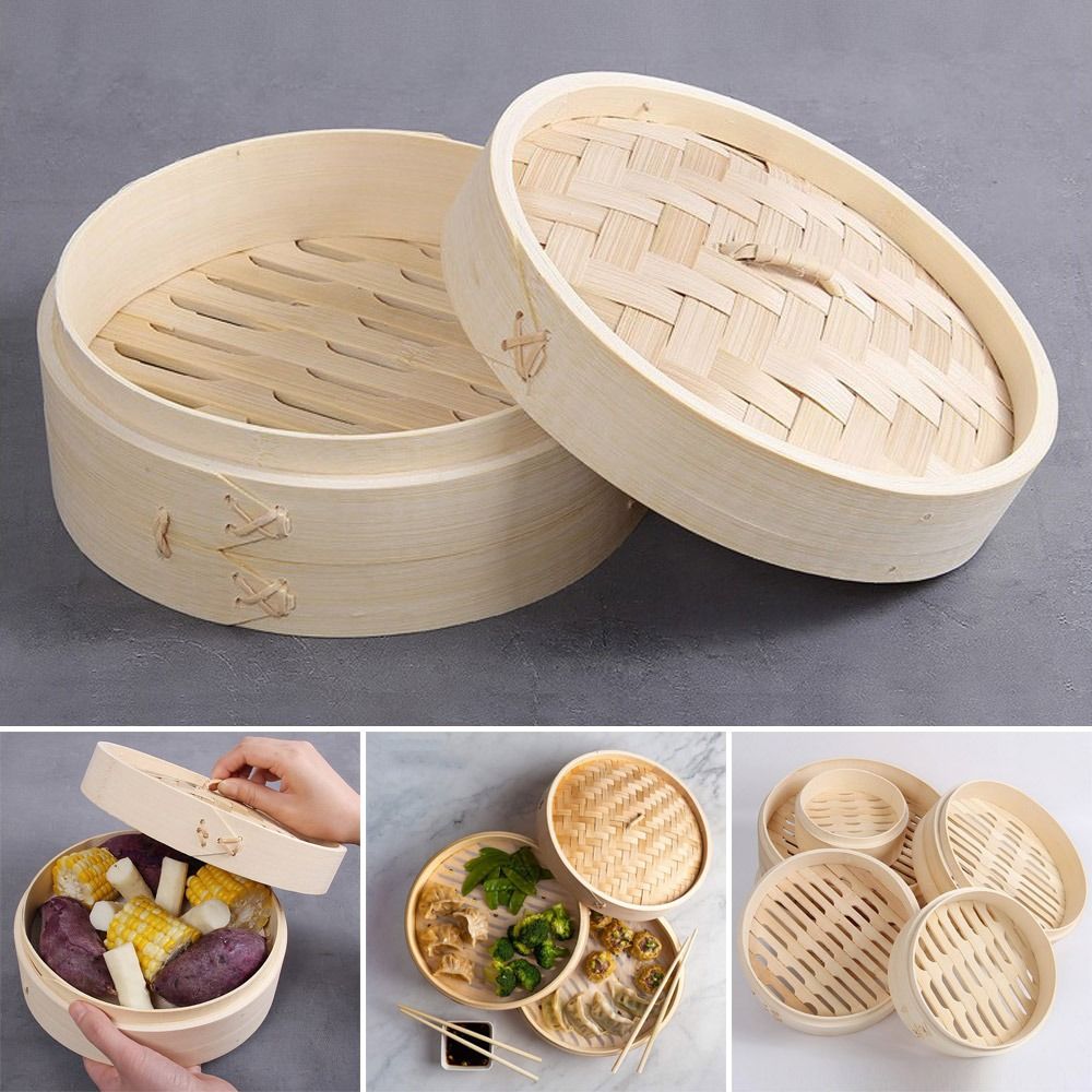Chinese Steamer Basket Bamboo  - Bao Steamer Bamboo บทวิจารณ์และราคา