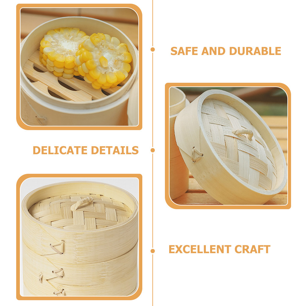 1Set Smooth Edge Bamboo Steame - Bao Steamer Bamboo บทวิจารณ์และราคา